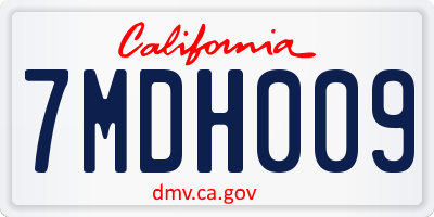 CA license plate 7MDH009