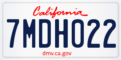CA license plate 7MDH022
