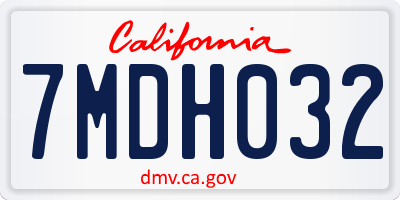 CA license plate 7MDH032