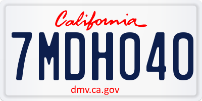 CA license plate 7MDH040