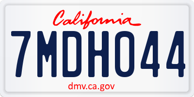 CA license plate 7MDH044