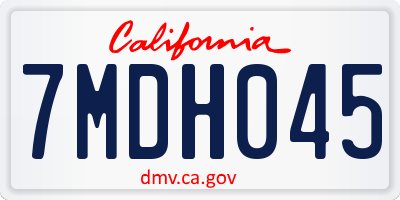 CA license plate 7MDH045