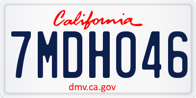 CA license plate 7MDH046
