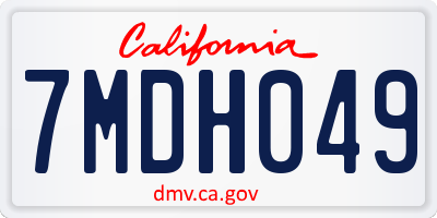 CA license plate 7MDH049