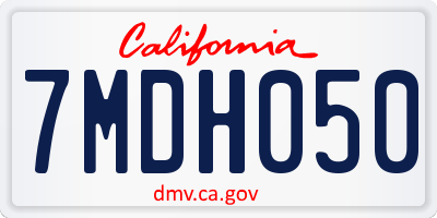 CA license plate 7MDH050