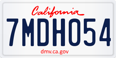 CA license plate 7MDH054