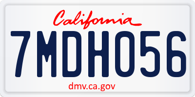 CA license plate 7MDH056