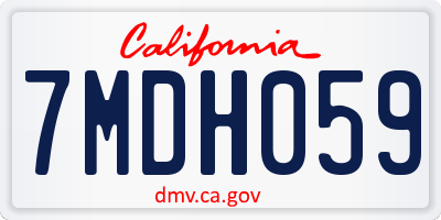 CA license plate 7MDH059