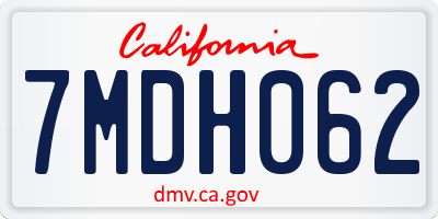 CA license plate 7MDH062