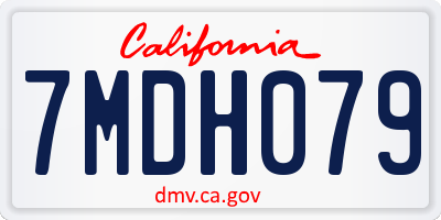 CA license plate 7MDH079