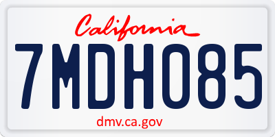 CA license plate 7MDH085