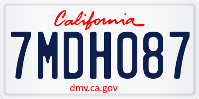 CA license plate 7MDH087