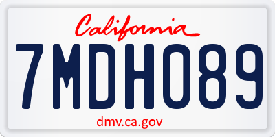 CA license plate 7MDH089