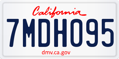 CA license plate 7MDH095