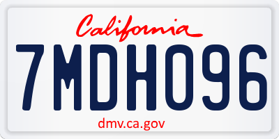 CA license plate 7MDH096