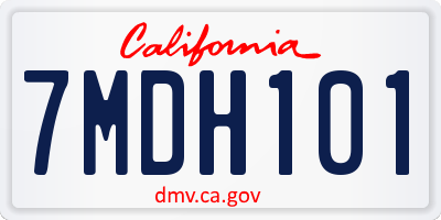 CA license plate 7MDH101