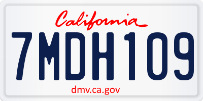 CA license plate 7MDH109