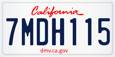 CA license plate 7MDH115