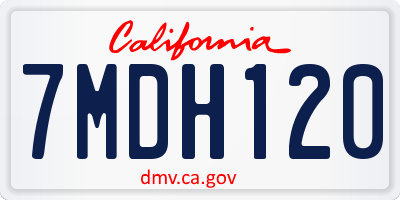 CA license plate 7MDH120