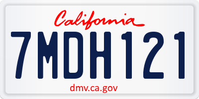 CA license plate 7MDH121