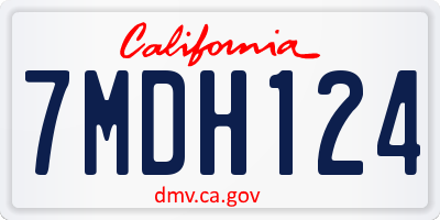 CA license plate 7MDH124