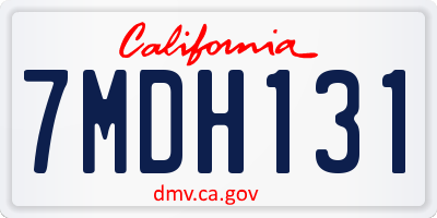 CA license plate 7MDH131