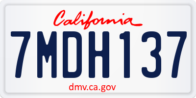 CA license plate 7MDH137