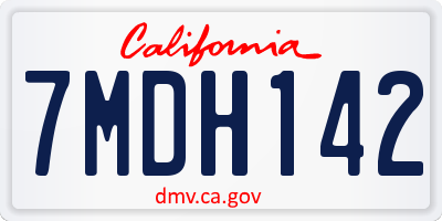 CA license plate 7MDH142