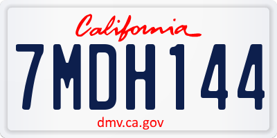 CA license plate 7MDH144