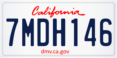 CA license plate 7MDH146