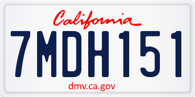 CA license plate 7MDH151