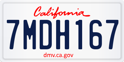 CA license plate 7MDH167