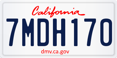 CA license plate 7MDH170