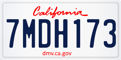 CA license plate 7MDH173