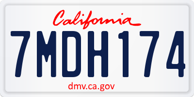 CA license plate 7MDH174