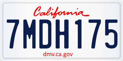 CA license plate 7MDH175