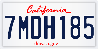 CA license plate 7MDH185