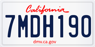CA license plate 7MDH190