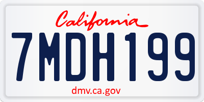 CA license plate 7MDH199