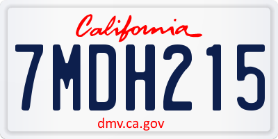 CA license plate 7MDH215