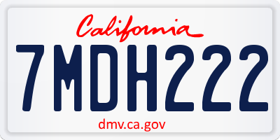 CA license plate 7MDH222