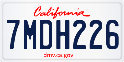CA license plate 7MDH226
