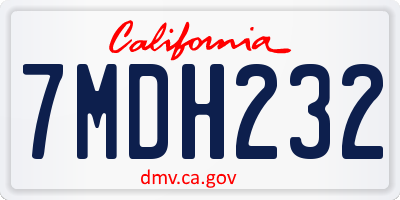 CA license plate 7MDH232