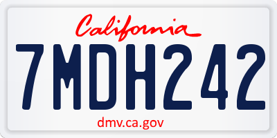 CA license plate 7MDH242