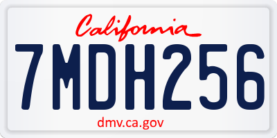 CA license plate 7MDH256