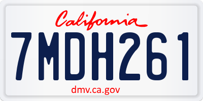 CA license plate 7MDH261