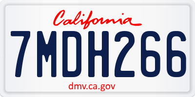 CA license plate 7MDH266