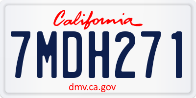 CA license plate 7MDH271