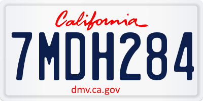 CA license plate 7MDH284