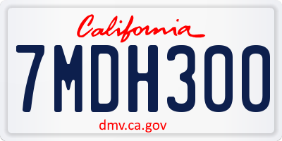 CA license plate 7MDH300